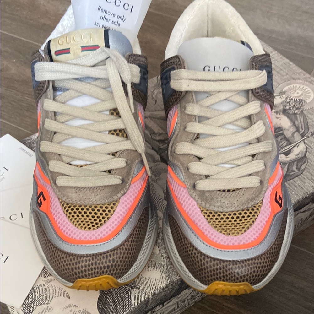 Gucci Women's Ultrapace Sneakers - Brown, Pink, Yellow